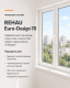 Металлопластиковое окно Rehau Euro 70 трёхстворчатое с поворотно-откидной створкой 2700x700 мм