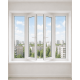 Металлопластиковое окно Rehau Euro 60 четырехстворчатое с двумя поворотно-откидными створками 2700x1500 мм