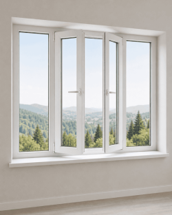 Металопластикове вікно Veka Softline 82 чотиристулкове з двома поворотно-відкидними стулками 2700x800 мм