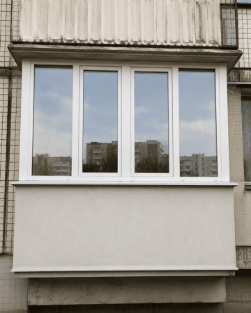 Металопластикове вікно Veka Softline чотиристулкове з двома поворотно-відкидними стулками 2400x1700 мм