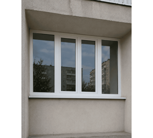 Металопластикове вікно ламіноване Дуб Монтана Rehau Euro 70 чотиристулкове з двома поворотно-відкидними стулками 2700x1500 мм