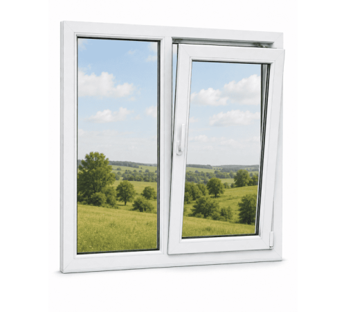 Металлопластиковое окно Veka Softline двустворчатое с поворотно-откидной створкой 1200 x 1400 мм