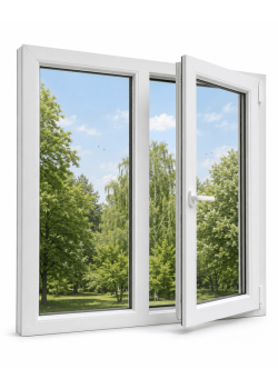 Металлопластиковое окно REHAU EURO 60 двухстворчатое с поворотно-откидной створкой 1200 x 1200 мм