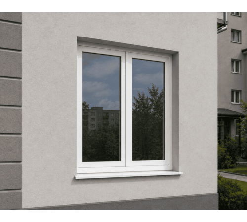 Металлопластиковое окно VEKA Softline 82 двухстворчатое с фрамугой 1500 x 1900 мм