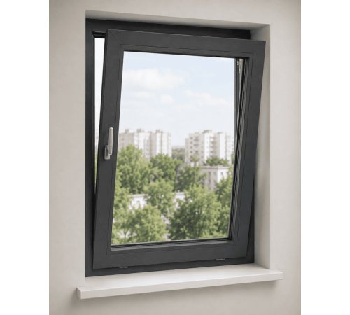 Металлопластиковое окно REHAU Euro 70 1-створчатое поворотно-откидное ламинированное 900×1200 мм