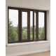 Металлопластиковое окно Veka Softline 76 4-створчатое с 2 поворотно-откидными створками ламинированное 2600×1400 мм