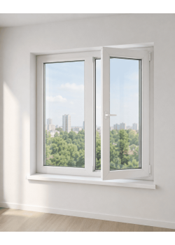 Металлопластиковое окно Aluplast Ideal 2000 двустворчатое с поворотно-откидной створкой 1200 x 1400 мм