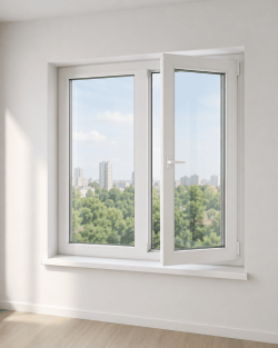Металлопластиковое окно Steko IDEAL 4000 2-створчатое с 1 поворотно-откидной створкой 1300×1300 мм