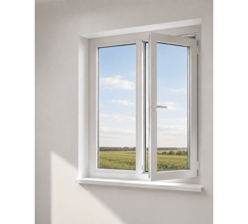 Металлопластиковое окно Veka Proline двустворчатое с поворотно-откидной створкой 1200 x 1400 мм
