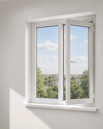 Металлопластиковое окно WDS 5S двустворчатое с поворотно-откидной створкой 1200 x 1400 мм