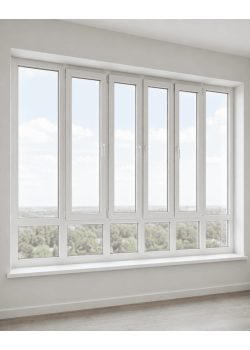Панорамные металлопластиковые окна WDS 7S 3200x2700 мм
