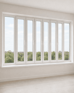 Панорамные металлопластиковые окна WDS 7S 3400x2150 мм