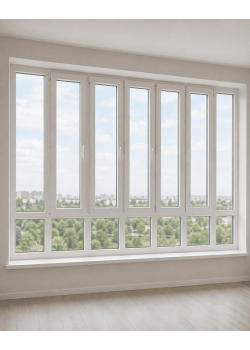 Панорамные металлопластиковые окна WDS 7S 3600x2700 мм