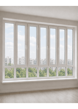 Панорамные металлопластиковые окна WDS 7S 3700x2150 мм