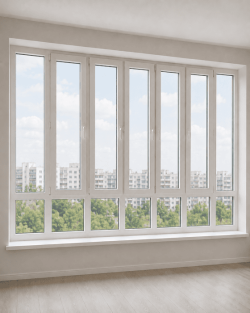 Панорамные металлопластиковые окна WDS 7S 3700x2150 мм