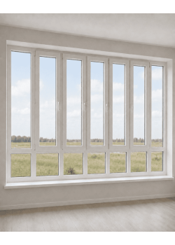 Панорамные металлопластиковые окна WDS 7S 5000x2400 мм