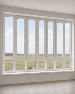 Панорамные металлопластиковые окна WDS 7S 5000x2400 мм