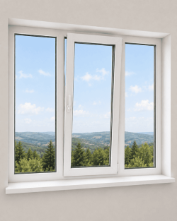 Металопластикове вікно Veka Softline 82 тристулкове з поворотно-відкидною стулкою 2400x1000 мм