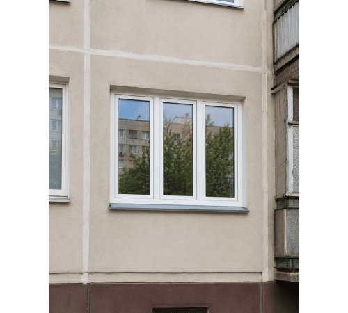 Металлопластиковое окно Veka Softline 82 трёхстворчатое с поворотно-откидной створкой 2500x1700 мм