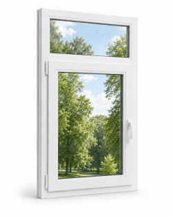 Металопластикове вікно VEKA Softline 82 одностулкове з фрамугою 700 x 1000 мм
