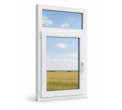 Металлопластиковое окно VEKA Softline 82 одностворчатое с фрамугой 700 x 1700 мм