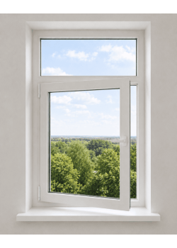 Металлопластиковое окно Steko V62 одностворчатое с фрамугой 1150 x 1900 мм