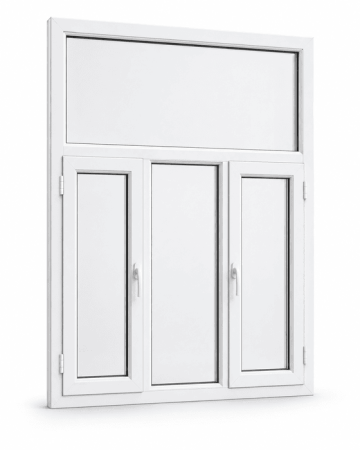 Металлопластиковое окно WDS 6S трёхстворчатое с фрамугой 2250 x 2100 мм