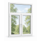 Металлопластиковое окно VEKA Softline 82 двухстворчатое с фрамугой 1500 x 1850 мм