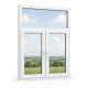 Металлопластиковое окно VEKA Softline 82 двухстворчатое с фрамугой 1500 x 1900 мм