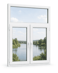 Металопластикове вікно VEKA Softline 82 двостулкове з фрамугою 1500 x 2100 мм