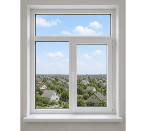 Металлопластиковое окно VEKA Softline двухстворчатое с фрамугой 1300 x 1850 мм
