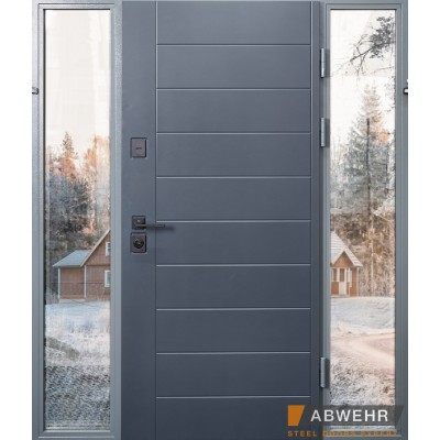 Вхідні Нестандартні двері з терморозривом Palermo (RAL 7016 + Білий), 1600-1800*2050, комплектація FRAME Abwehr-0