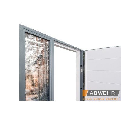 Вхідні Нестандартні двері з терморозривом Palermo (RAL 7016 + Білий), 1600-1800*2050, комплектація FRAME Abwehr-12