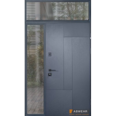 Вхідні Нестандартні двері з терморозривом та фрамугою Paradise, 1600-1800*2050, комплектація FRAME Abwehr-0
