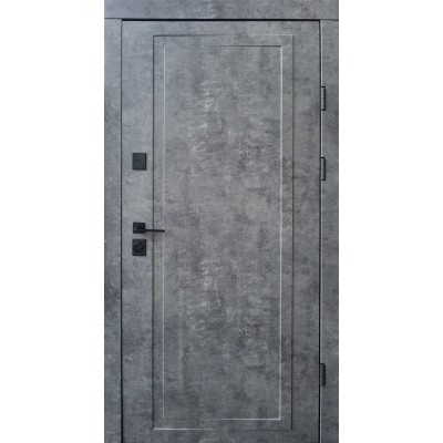 Входные Двери Мироу мрамор темный белая эмаль + зеркало Qdoors-1