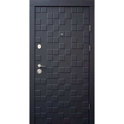 Входные Двери Онтарио софт черный/белый супермат Qdoors-1