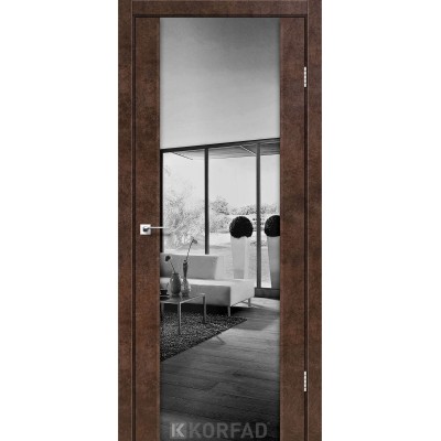Межкомнатные Двери SR-01 зеркало графит Korfad-14