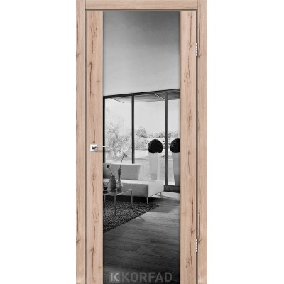 Межкомнатные Двери SR-01 зеркало графит Korfad-3