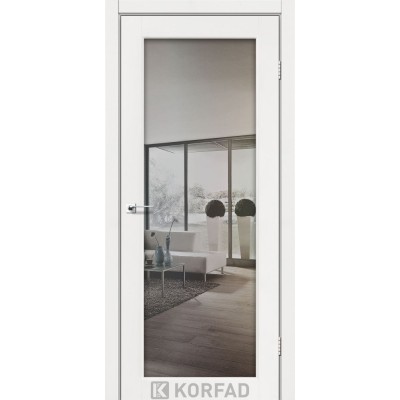 Межкомнатные Двери SV-01 серебро триплекс зеркало Korfad ПВХ плёнка-10
