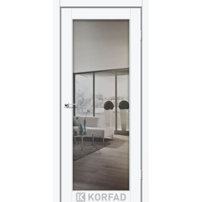 Межкомнатные Двери SV-01 серебро триплекс зеркало Korfad ПВХ плёнка-2