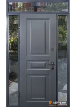 Нестандартні двері з терморозривом та фрамугою Scandi (RAL 7021 + Білий), до 1400*2650, комплектація FRAME Abwehr