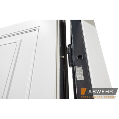 Вхідні Нестандартні двері з терморозривом та фрамугою Scandi (RAL 7021 + Білий), до 1400*2650, комплектація FRAME Abwehr-4