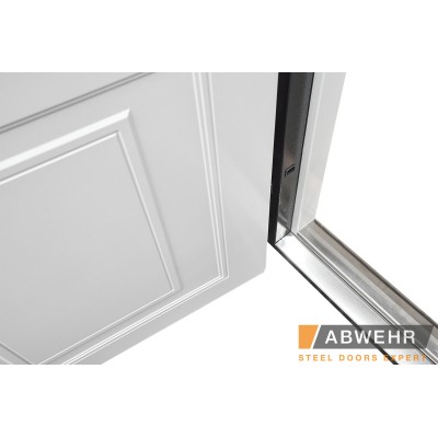 Вхідні Нестандартні двері з терморозривом та фрамугою Scandi (RAL 7021 + Білий), до 1400*2650, комплектація FRAME Abwehr-5