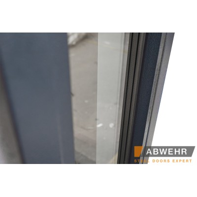 Вхідні Нестандартні двері з терморозривом та фрамугою Scandi (RAL 7021 + Білий), до 1400*2650, комплектація FRAME Abwehr-6