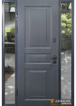 Нестандартные двери с терморазрывом Scandi (RAL 7021 + Белый), 1400-1600*2200, комплектация FRAME Abwehr