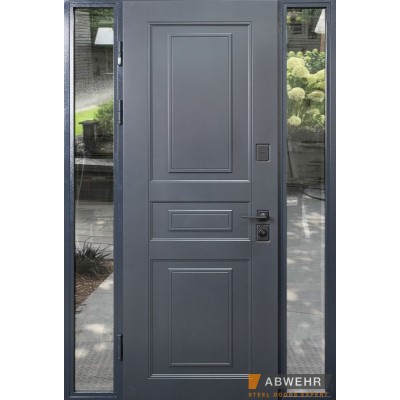 Вхідні Нестандартні двері з терморозривом Scandi (RAL 7021 + Білий), 1400-1600*2200, комплектація FRAME Abwehr-0