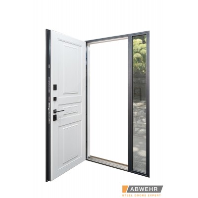 Вхідні Нестандартні двері з терморозривом Scandi (RAL 7021 + Білий), 1400-1600*2200, комплектація FRAME Abwehr-2