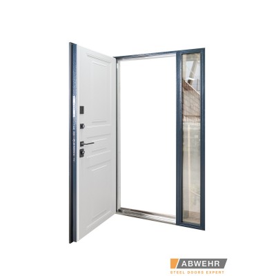 Вхідні Нестандартні двері з терморозривом Scandi (RAL 7021 + Білий), до 1400*2650, комплектація FRAME Abwehr-2