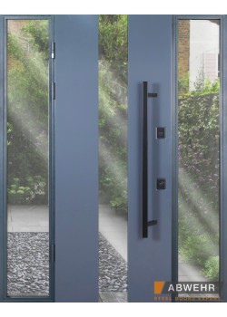 Нестандартні двері з терморозривом Ufo Black (RAL 7016 + Білий), 1600-1800*2200, комплектація FRAME Abwehr
