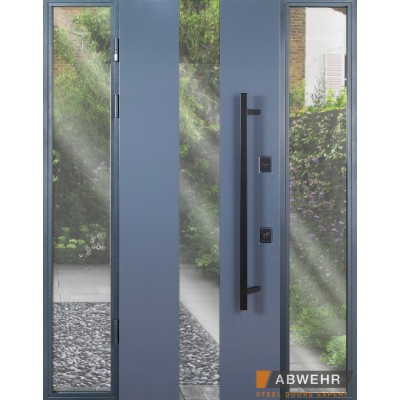 Входные Нестандартные двери с терморазрывом Ufo Black (RAL 7016 + Белый), 1600-1800*2200, комплектация FRAME Abwehr-0